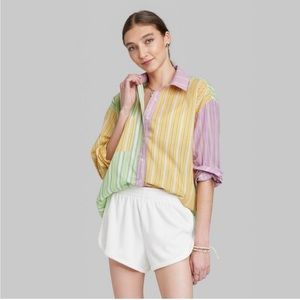 NWT Wild Fable patchwork button down